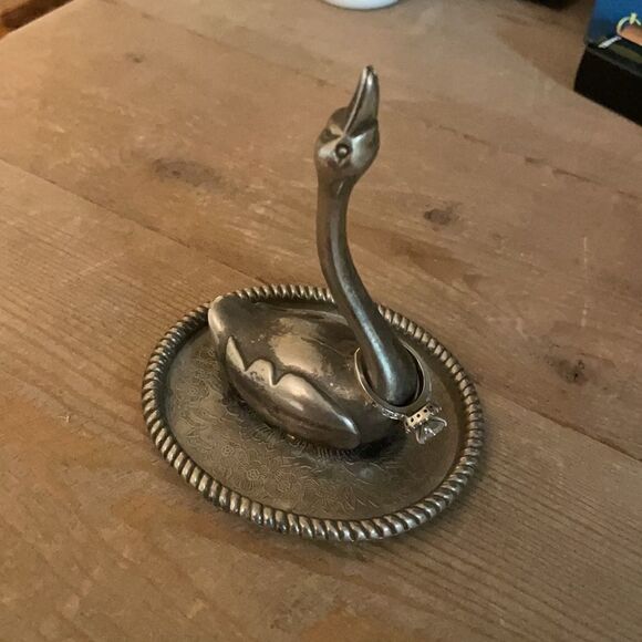 Antique ring swan trinket dish - Picture 1 of 5